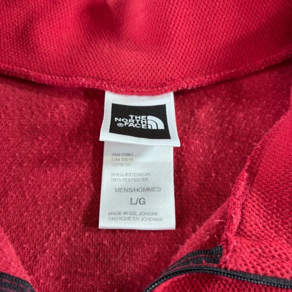 The North Face Quarter Zip Fleece Mens L Red Textured Pullover Hiking Gorpcore